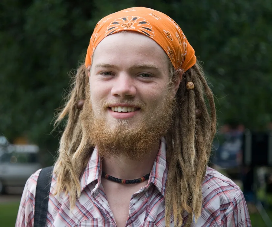 bandana hairstyle for men with long dreads