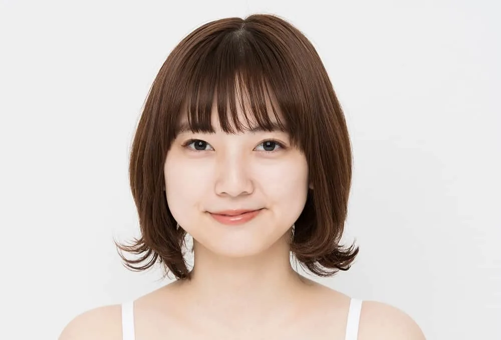 bangs for Asian girl with round face