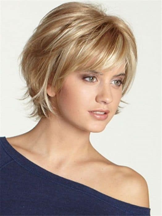 short layered with bangs for round face 