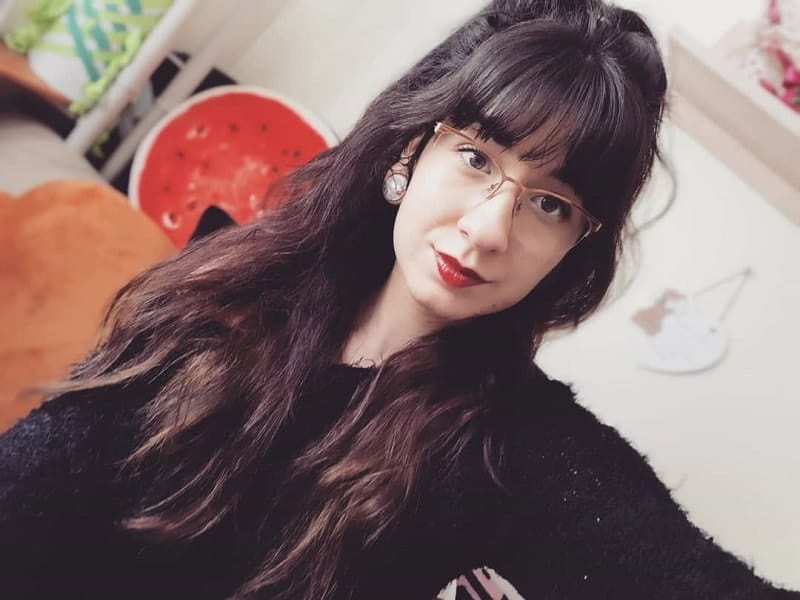 Bangs with Glasses for Square Face