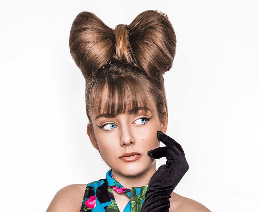 bow hair bangs for women with big forehead 