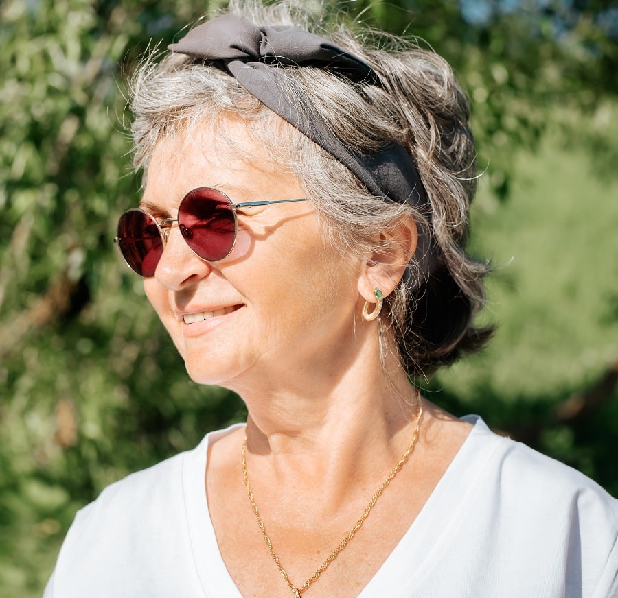bangs with headband for older women