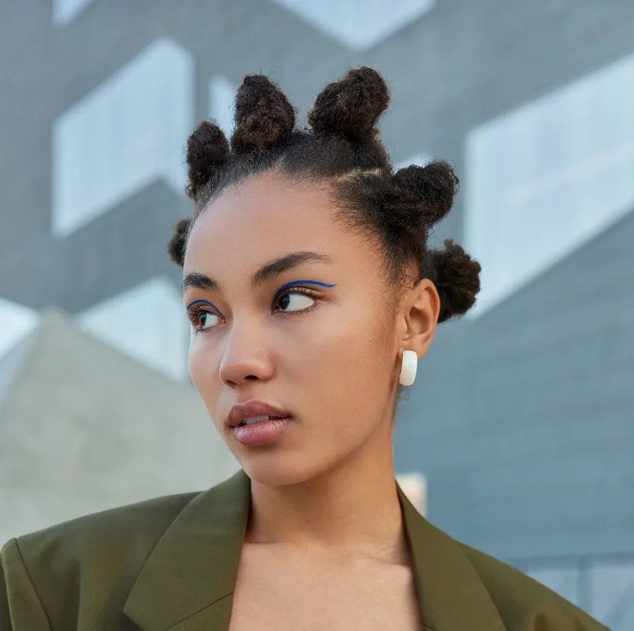 bantu knots for black women with oval faces