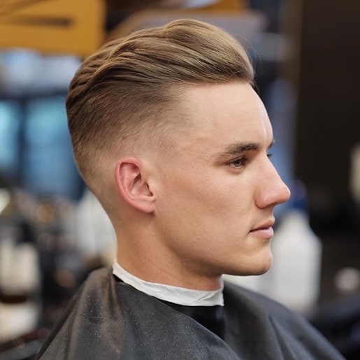 Brushed Back with Partial Fade haircuts for baseball players