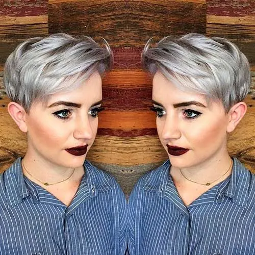 Short silver hair