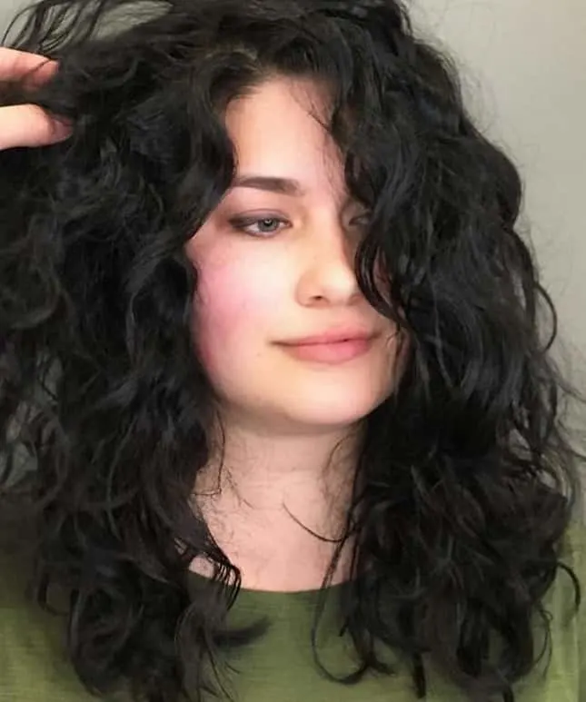 beach wave perm on medium length hair