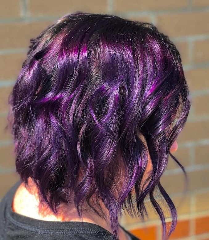 short hair with violet beach waves