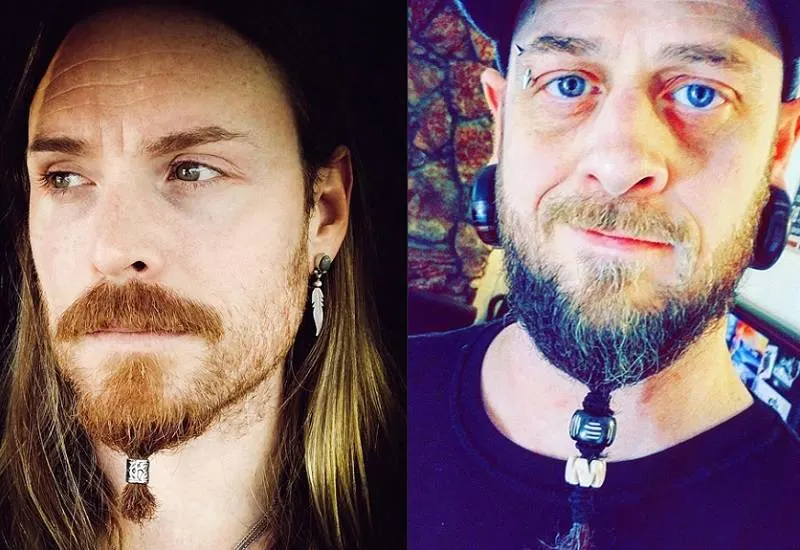 blonde beard with beads