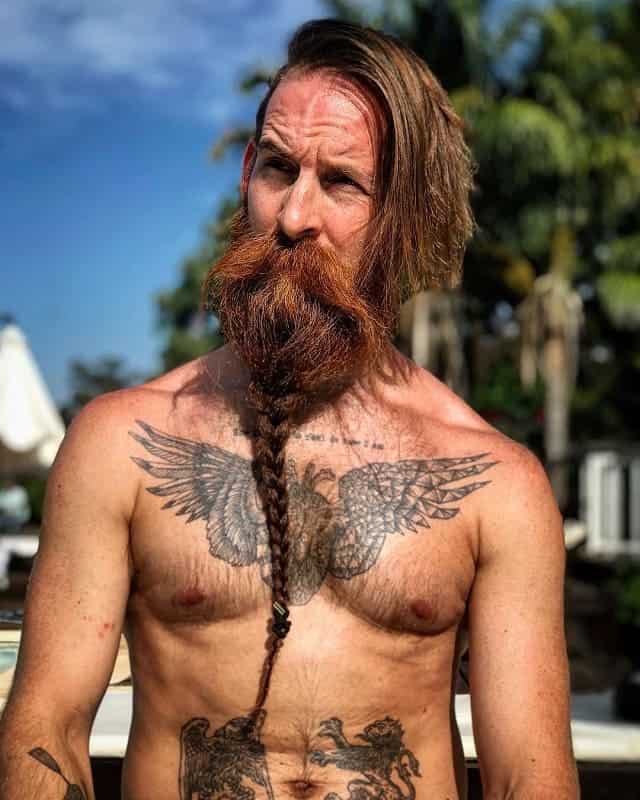 braided beard with mustache