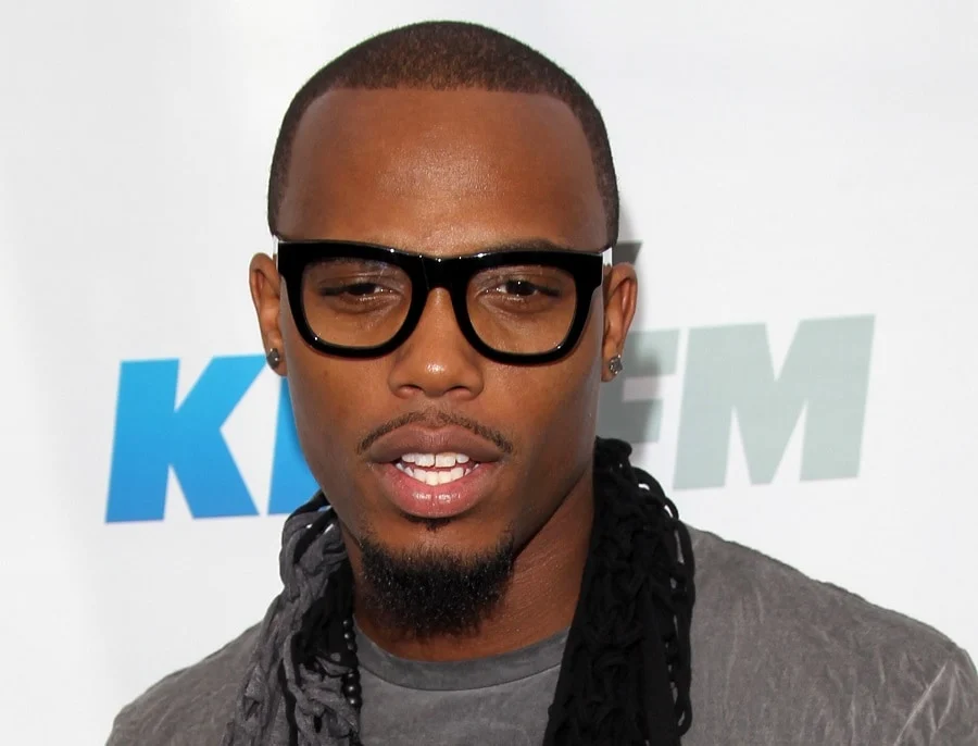 bearded celeb B.o.B. with glases