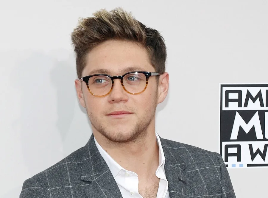 bearded celeb Niall Horan with glasses