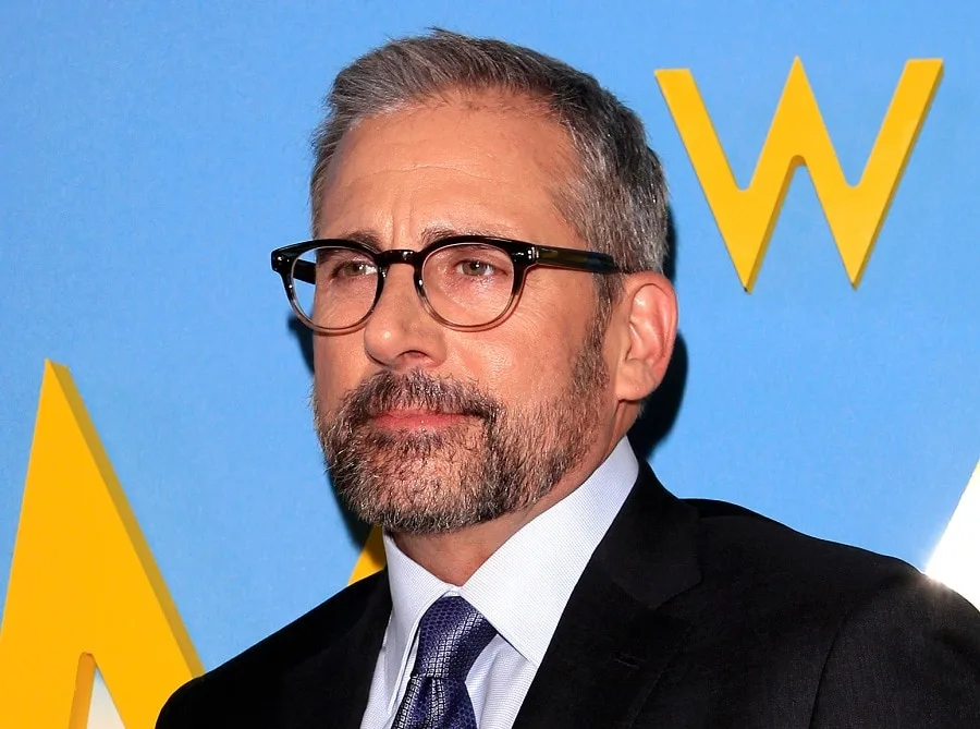 bearded celeb Steve Carell with glasses