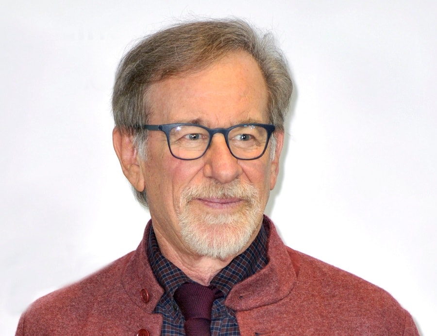 bearded celebrity Steven Spielberg with glasses