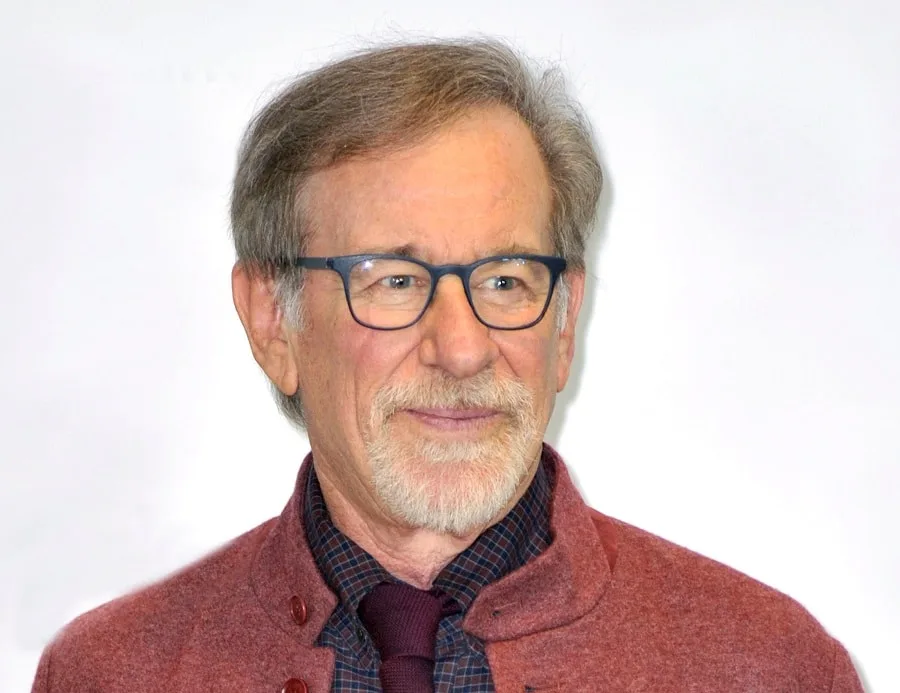 bearded celebrity Steven Spielberg with glasses