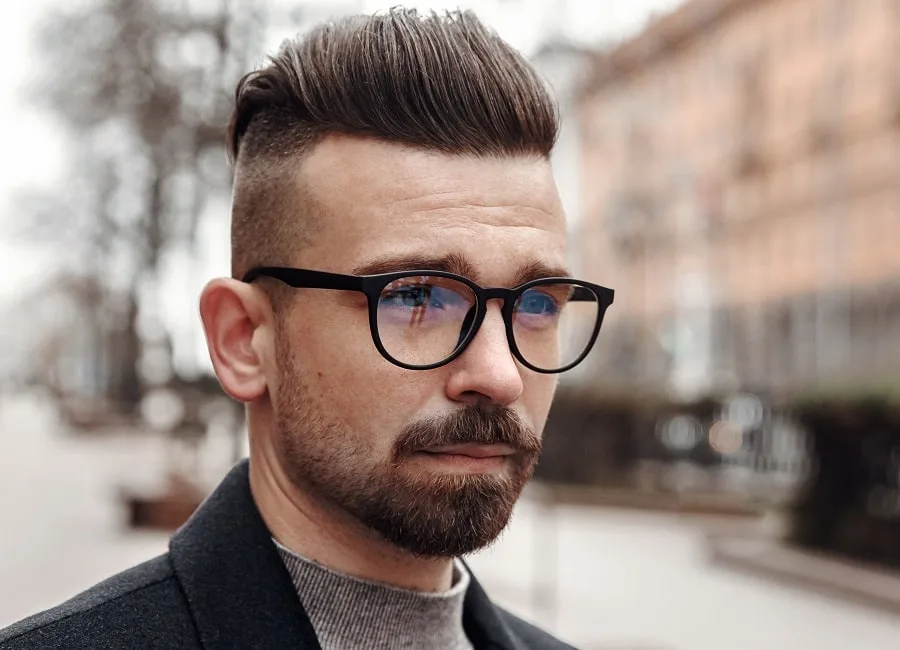 bearded guy with mustache and glasses