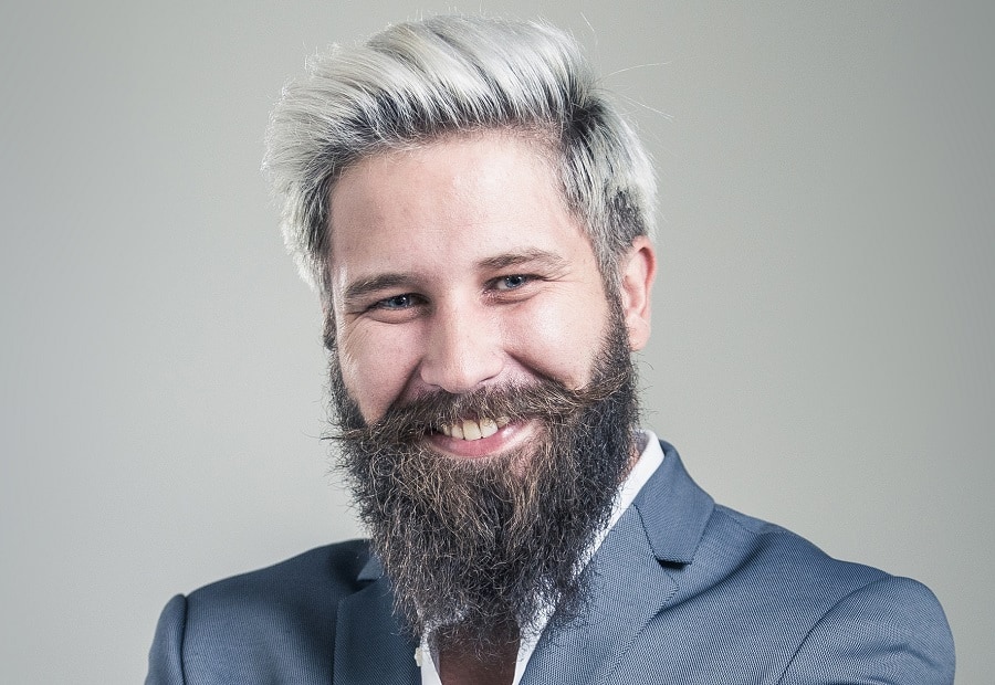 A bearded guy with silver hair