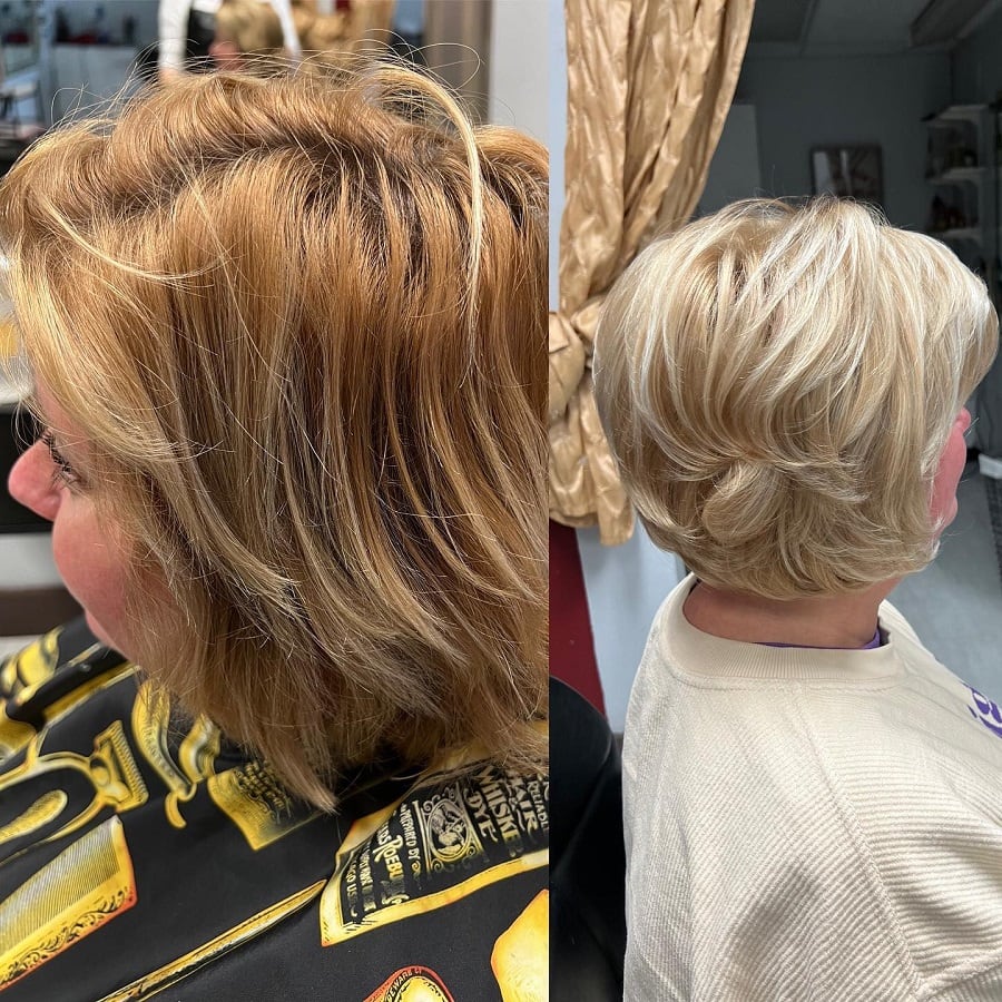 Before and after a hair makeover for women over 50