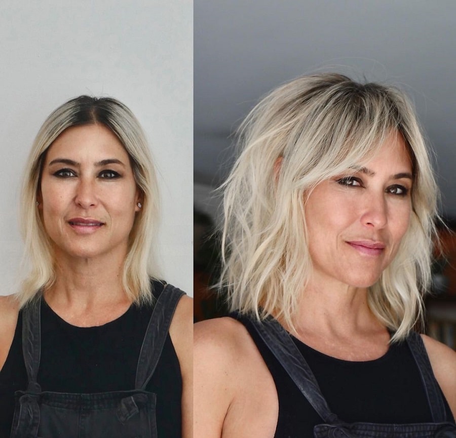Before and after hair makeover over 50 for thin hair