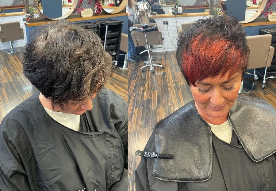 before and after pixie cut makeover for women over 50
