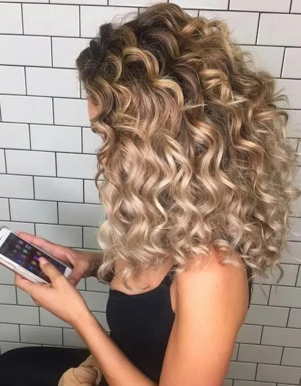 curly beige blonde hair for women