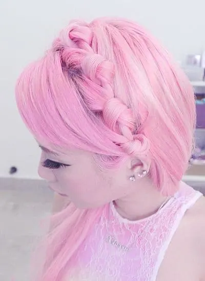 braided pink scene hair