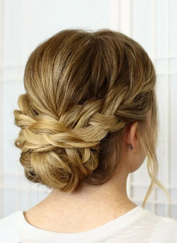 girls Side Braided Bun Hairstyles