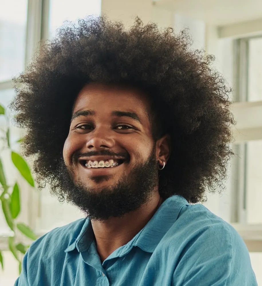 big afro hairstyle for professional black men