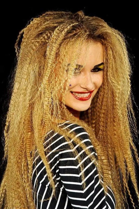 big crimped hairstyles for women