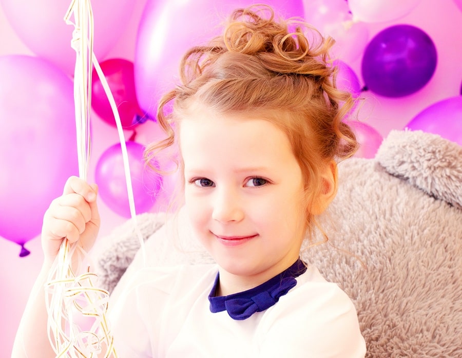 Birthday hairstyle for a little girl