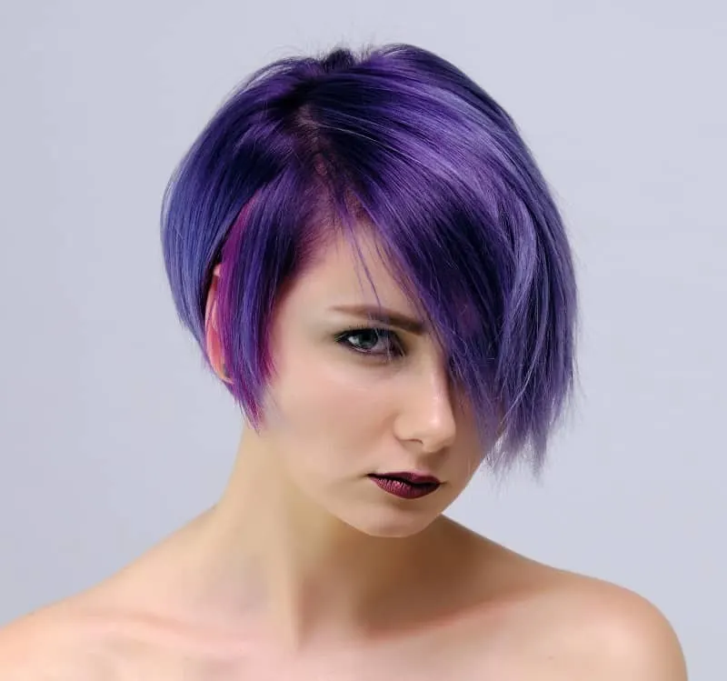 black and purple hair