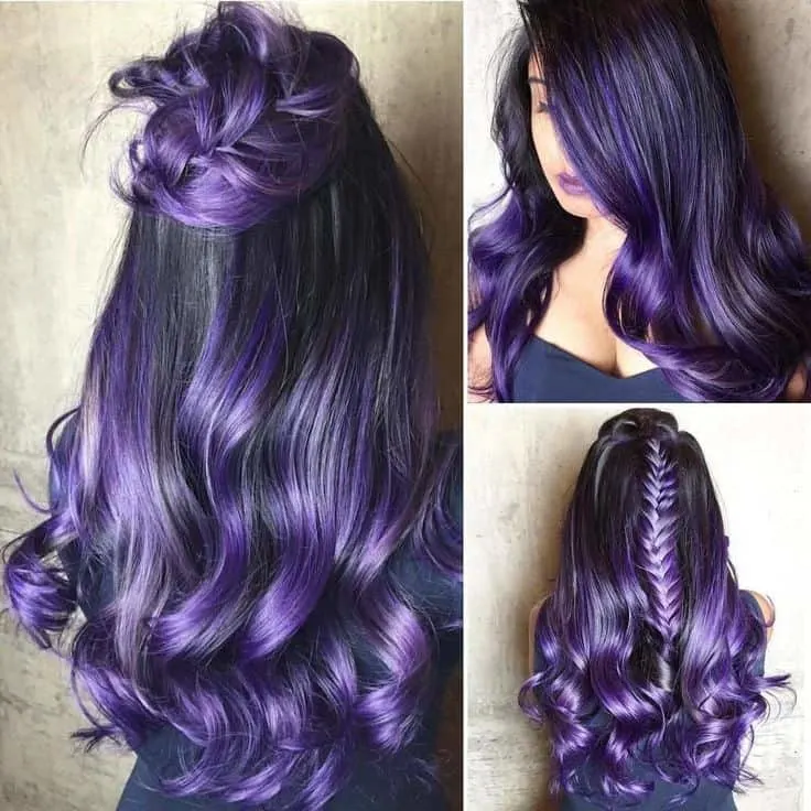 black purple hair color