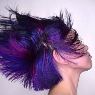 black and purple hair color for women