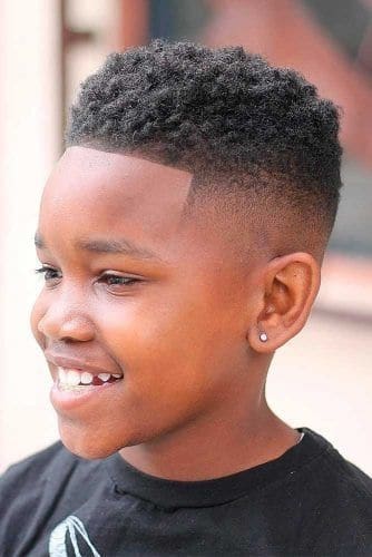 hairstyle with curly top for black boys