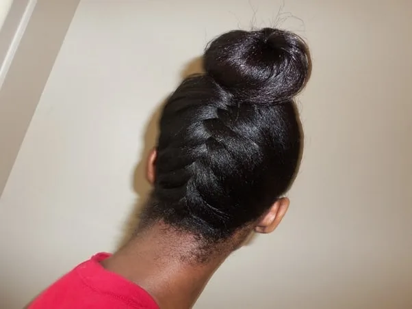reverse braided bun for black hair