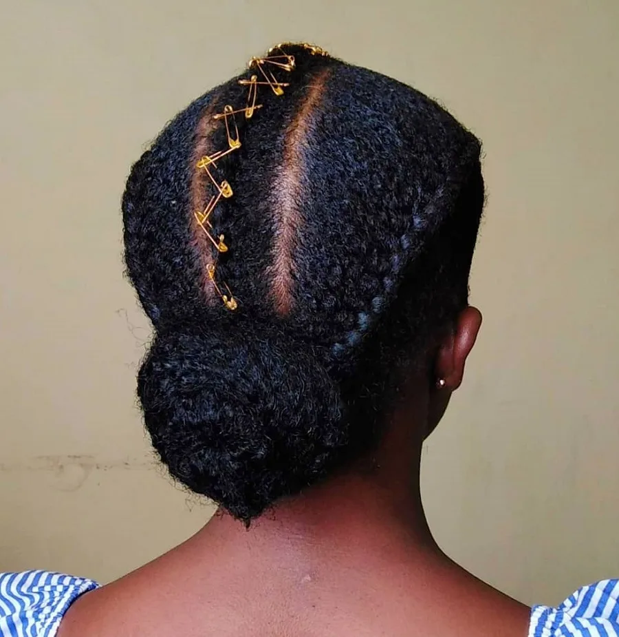 black dutch braided updo