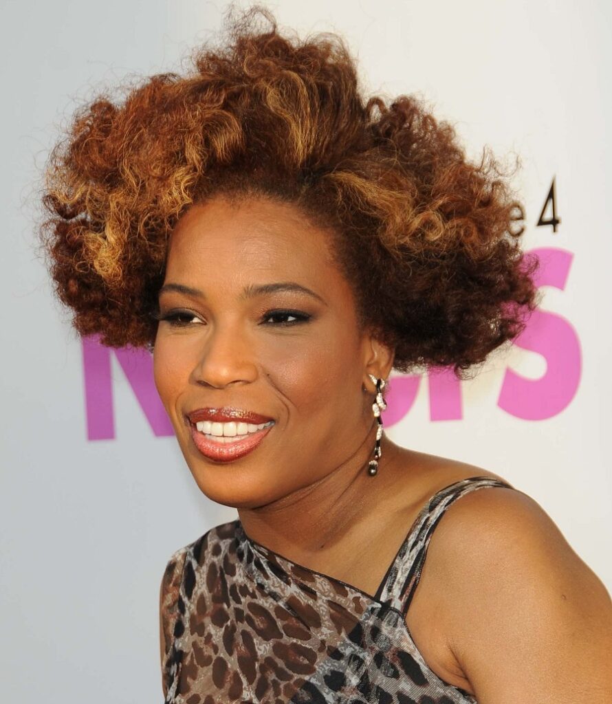 black female celebrity Macy Gray with naturally curly hair