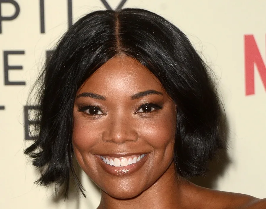 black female celebrity inspired bob for relaxed hair
