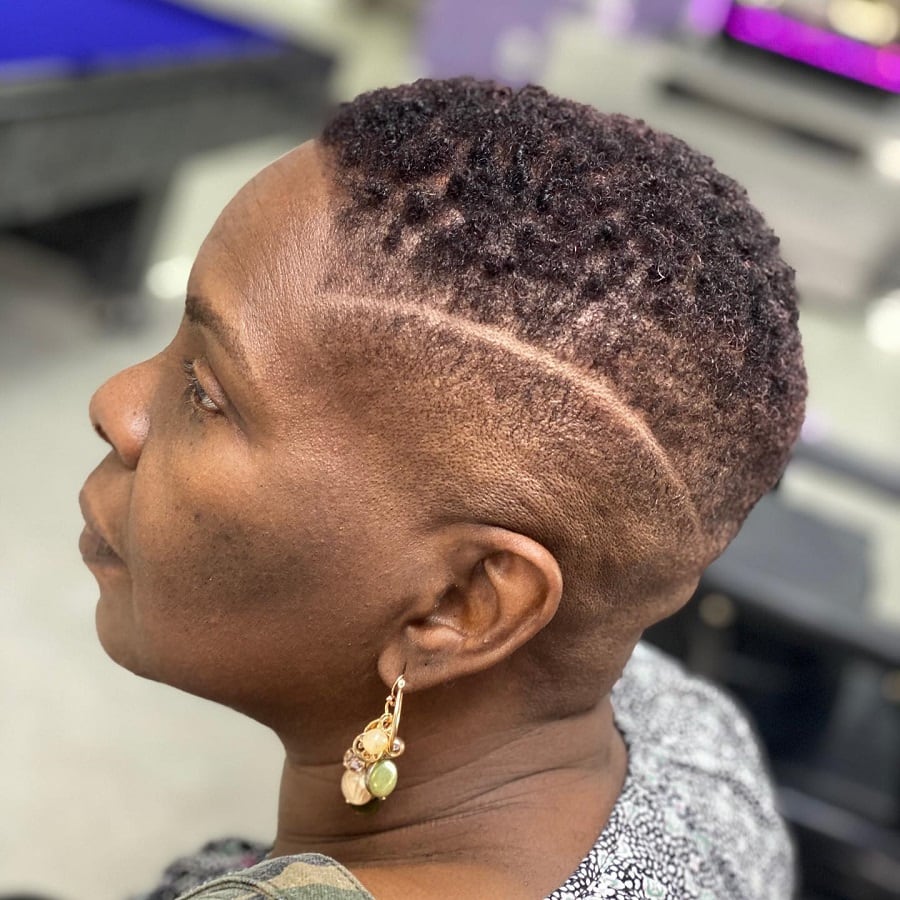 black female with short fade haircut