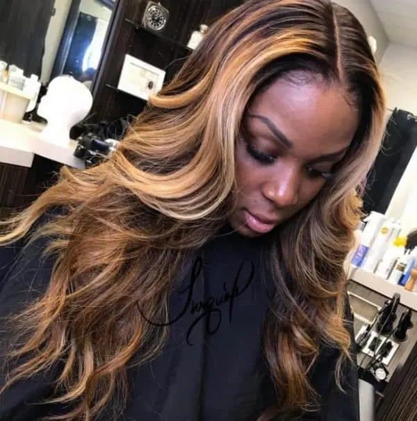 blonde balayage hair for black girls