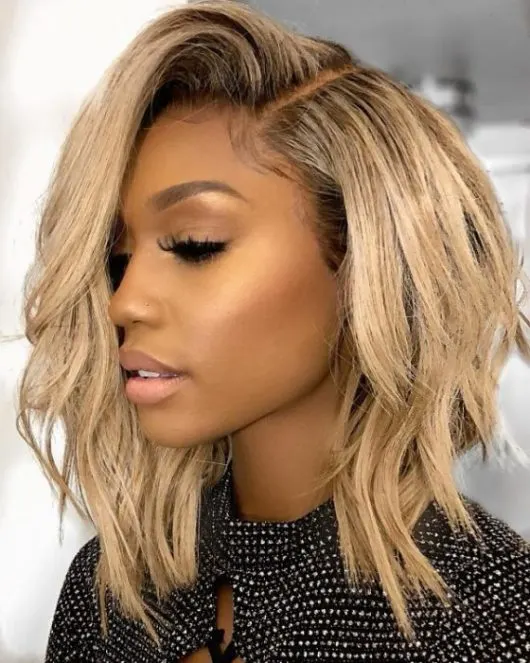 angled blonde hairstyles for black girl
