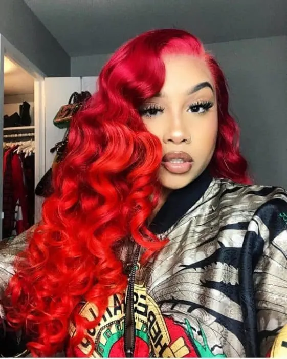 dark red hair color on black women