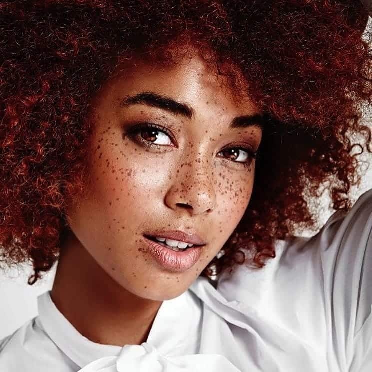 black girl with red hair