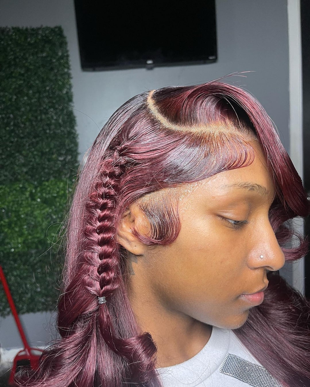 side accent braided hairstyle for black girls