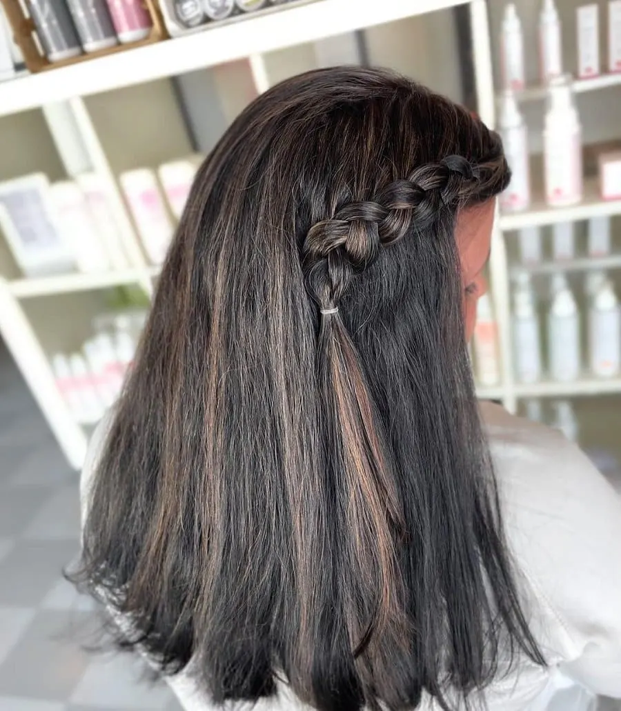 black hair braid with blonde highlights