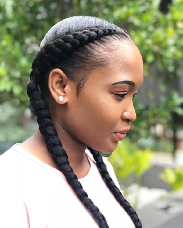 Image of French braids on black girl