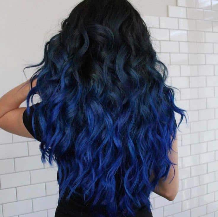 dark blue hair tips