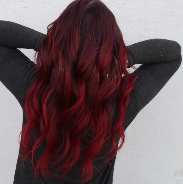 black with red highlights