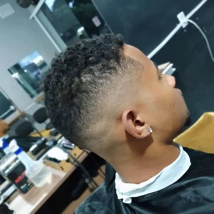 Black Men Waves with Low Fade