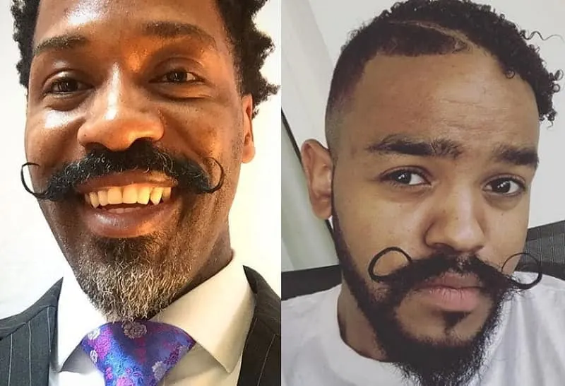 handlebar mustache for black men