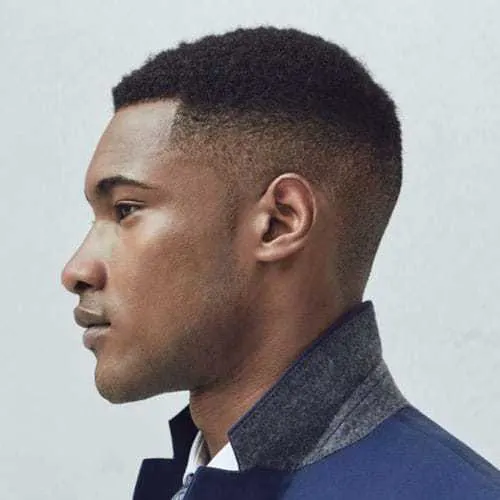 black men's hairstyle with curly hair